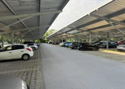 Bion XL solar canopy system supporting renewable energy at Baxter Halle