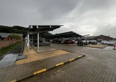 Solar canopy system by Bluetop Solar Parking at JN Data Denmark