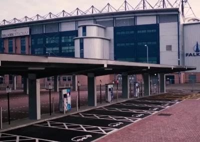 Falkirk Stadium Scotland solar canopies