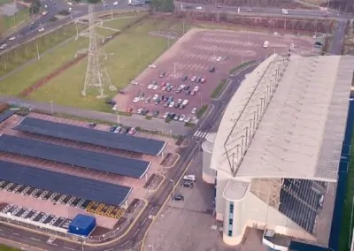 Falkirk Stadium Scotland solar canopies