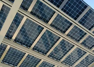 Solar-powered Bluetop Solar Parking canopies with BlueRoof at Tesla Pforzheim