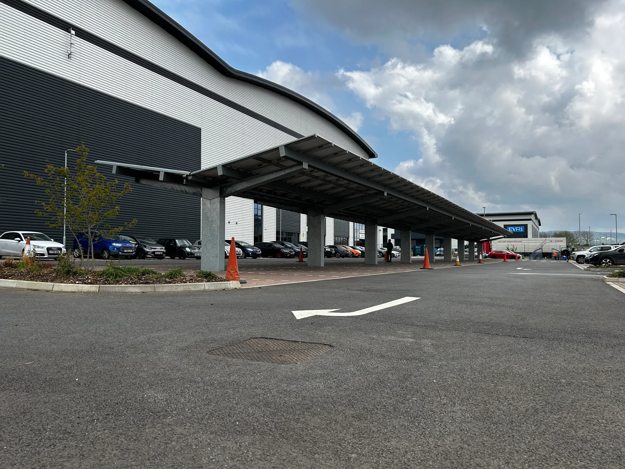 Bluetop Solar Parking OPTI solution for logistics parking at Panattoni Park