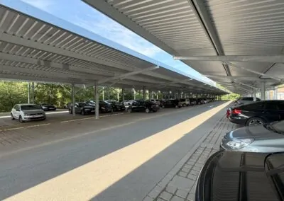 Bion XL solar parking canopies installed at Baxter Halle site in Germany