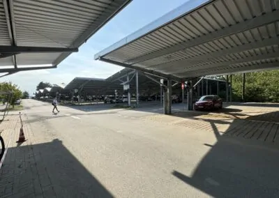 High-performance Bion XL solar car park canopies at Baxter Halle